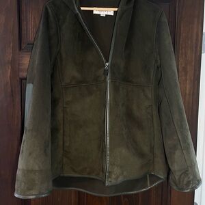 Jones New York Faux Suede Hooded Jacket